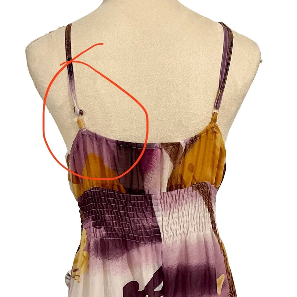 SHE’S COOL Women’s Floral Purple and Yellow Midi Lined Dress Size 1X - Picture 9 of 9